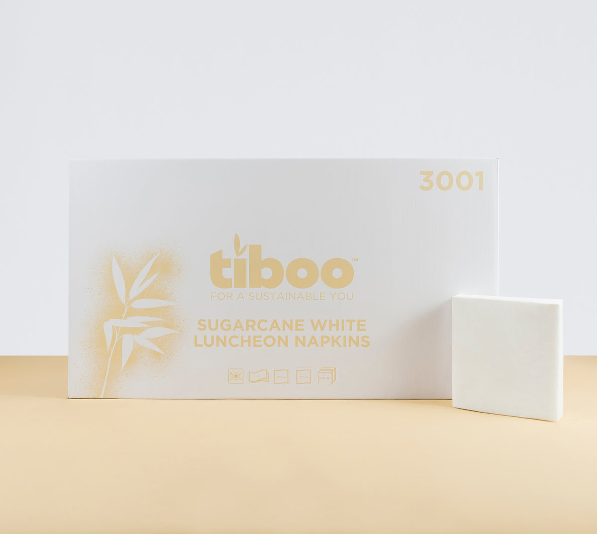 Sugarcane 2ply White Luncheon Napkins 33cm x 33cm 20x100