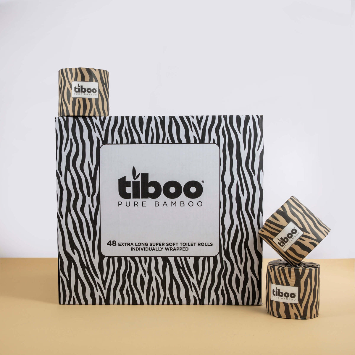 Luxury 3ply Bamboo Toilet Paper - Zebra Double Length Rolls