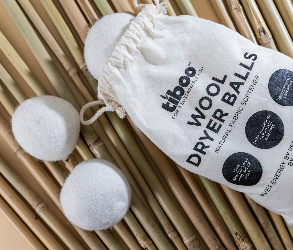 100% New Zealand Sheep's Wool Tumble Dryer Balls x 6