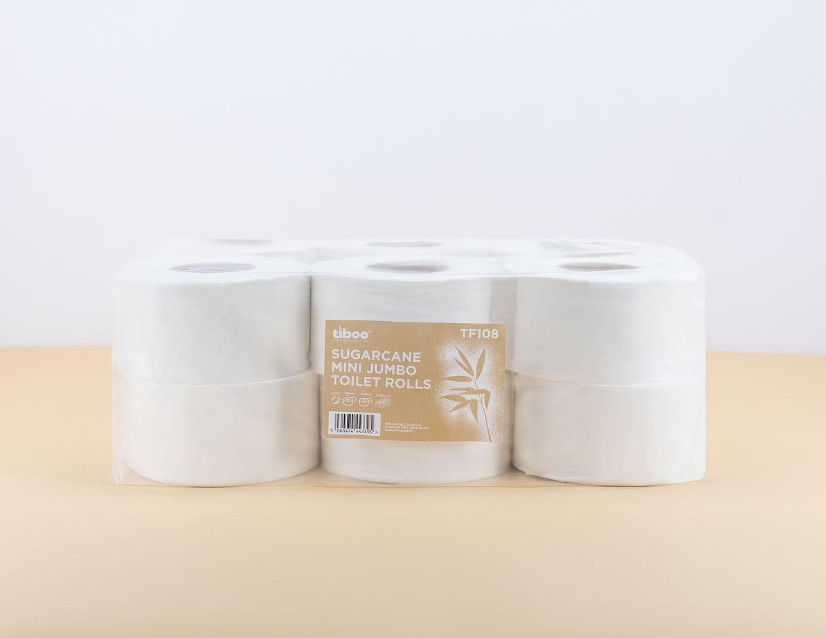 Sugarcane Mini Jumbo Toilet Rolls 12x150mtr 2PLY