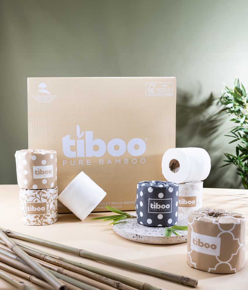 Luxury 3ply Bamboo Toilet Tissue Individually Wrapped Tiboo UK