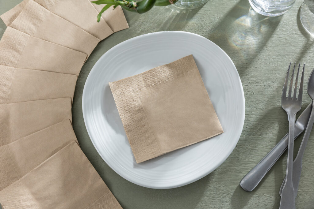 Kraft Cocktail Napkins 2Ply 23cmx23cm 16x250 Tiboo