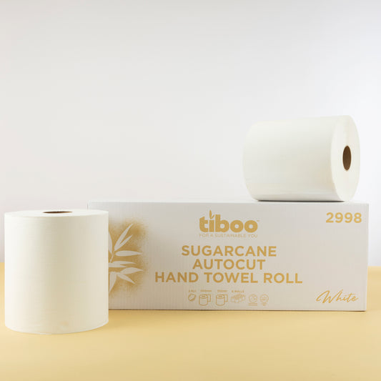 Sugarcane Auto-Cut White Roll Towel 2Ply 200mm 6x150m