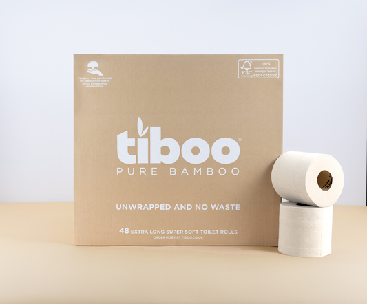 Premium 3ply Bamboo Toilet Paper - 48 Double Length Rolls Naked