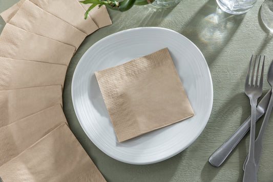 Kraft Cocktail Napkins 2Ply 23cm x 23cm 16x250