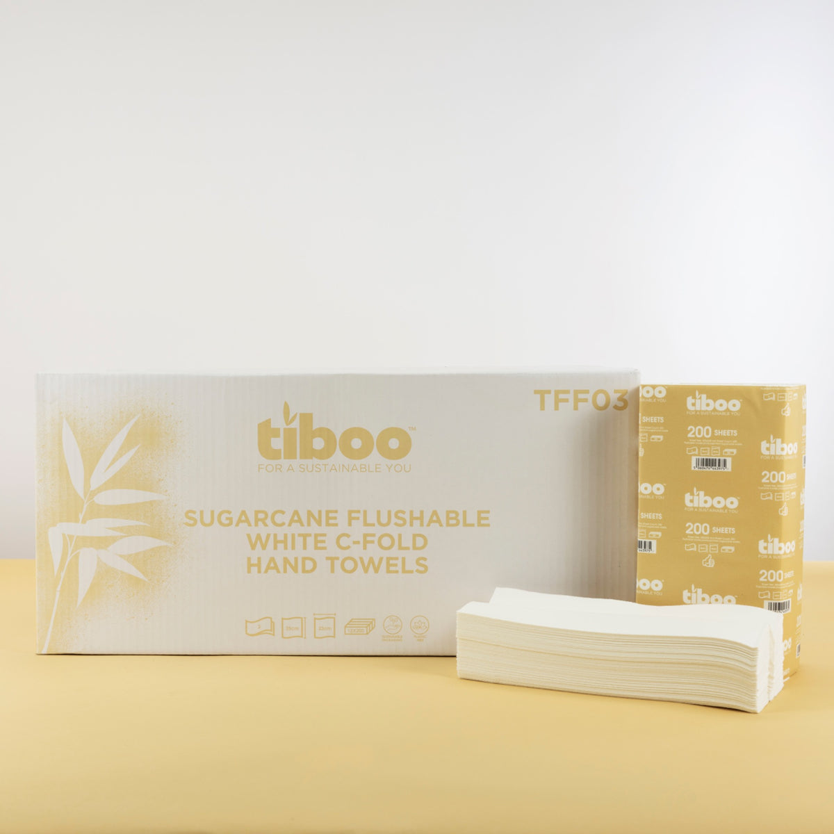 Luxury Flushable Sugarcane C-Fold Hand Towels 2Ply x 2400