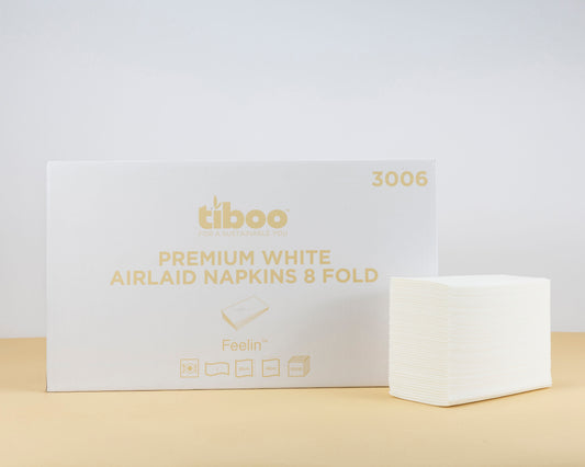 Luxury White Airlaid Napkins 8 Fold 40cm x 40cm 10x50