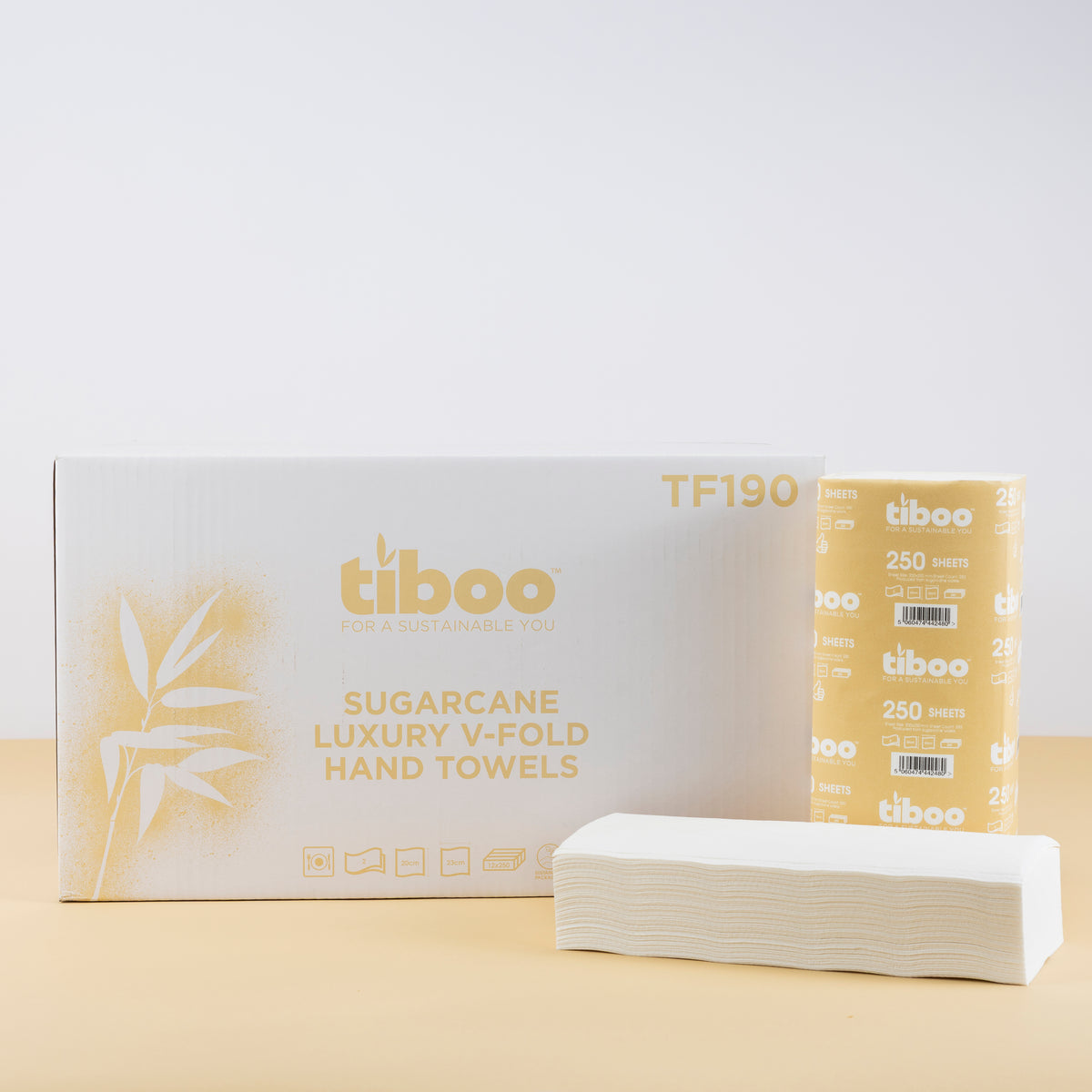 Luxury Sugarcane V-Fold Hand Towels 2Ply x 3000