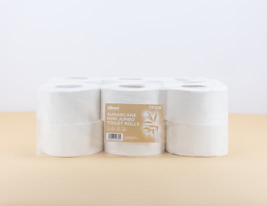 Sugarcane Mini Jumbo Toilet Rolls 12x150mtr 2PLY