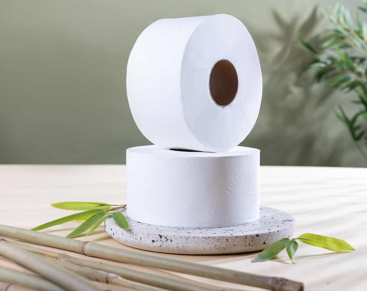 Sugarcane Mini Jumbo Toilet Rolls 12x150mtr 2PLY